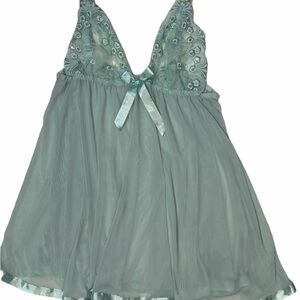 Mint Green Lace Babydoll Lingerie Slip Dress